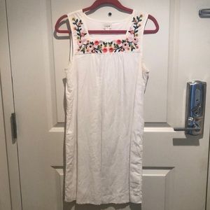 J. Crew White Cotton Shift Dress